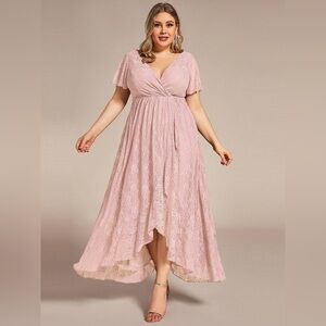 🆕 Plus Size Ruffled Lace Formal Evening Dress